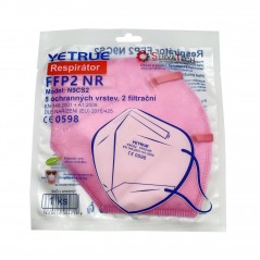 Respirátor FFP2 - N9CS2, CE, 50ks PE balení růžová