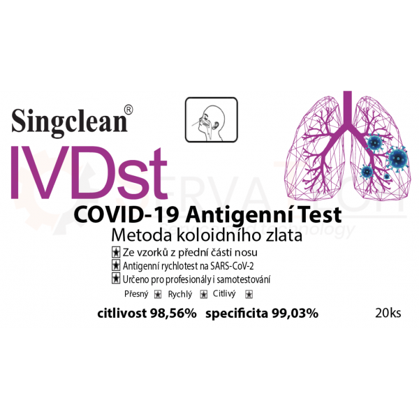 SINGCLEAN výtěrový antigenní samotest na COVID-19...