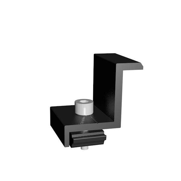 Set - Koncový držák se šrouby na rám 35 mm, černá