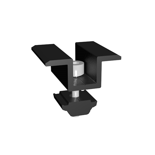 Set - Středový držák se šrouby na rám 35 mm, černý