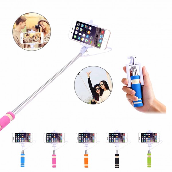 Selfie tyč na mobil, oranžová